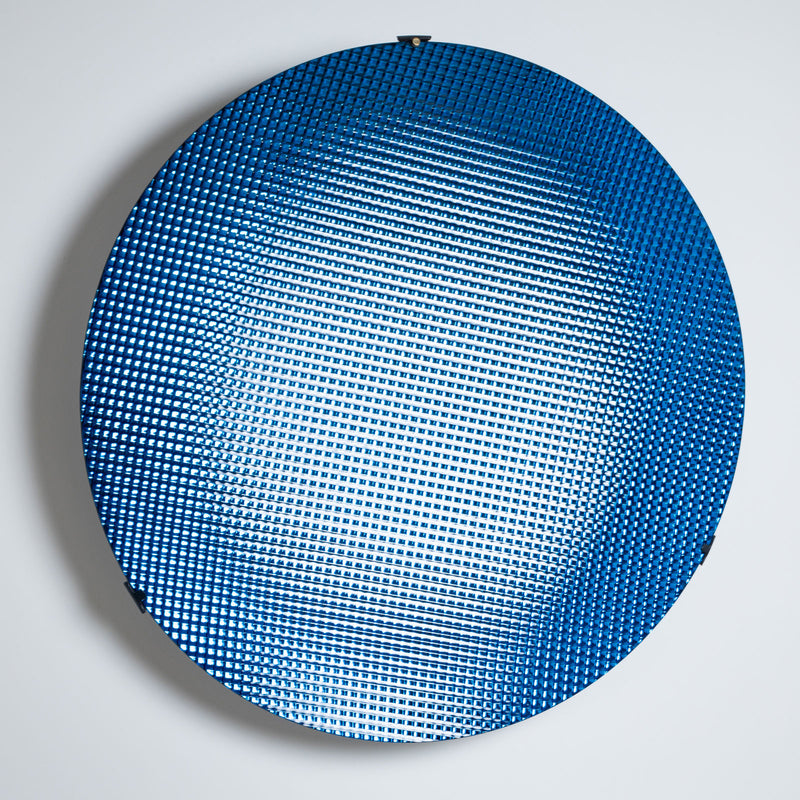 Large Concave Disc in Blue Glass by Roberto Giulio Rida, Italy 21st Century