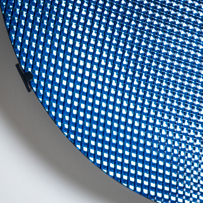 Large Concave Disc in Blue Glass by Roberto Giulio Rida, Italy 21st Century