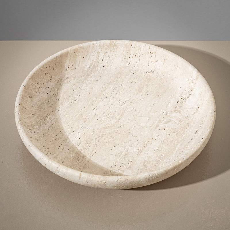 Shallow Travertine Bowl, 21st Century