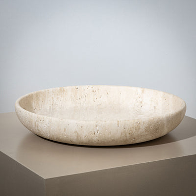 Shallow Travertine Bowl, 21st Century