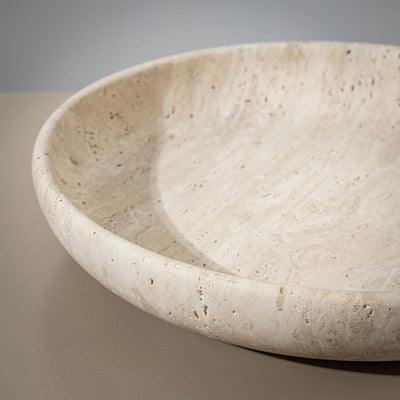 Shallow Travertine Bowl, 21st Century