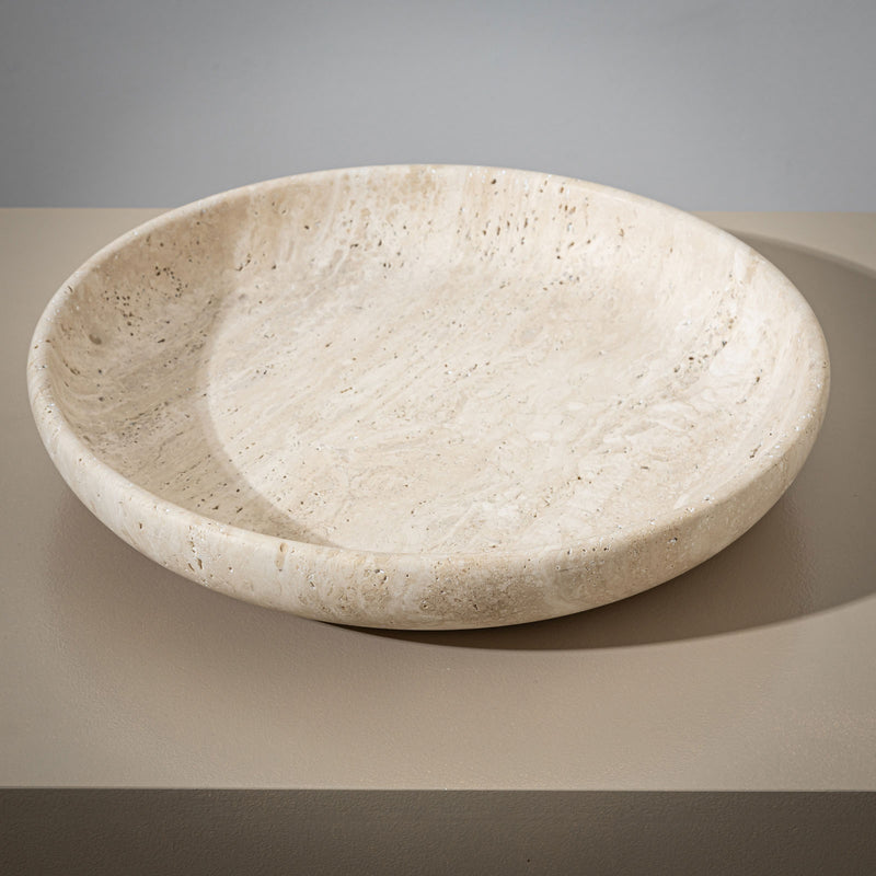 Shallow Travertine Bowl, 21st Century