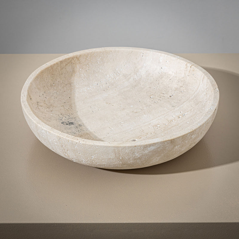 Decorative Travertine Bowl, 21st Century