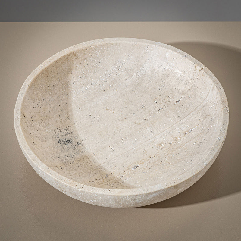 Decorative Travertine Bowl, 21st Century