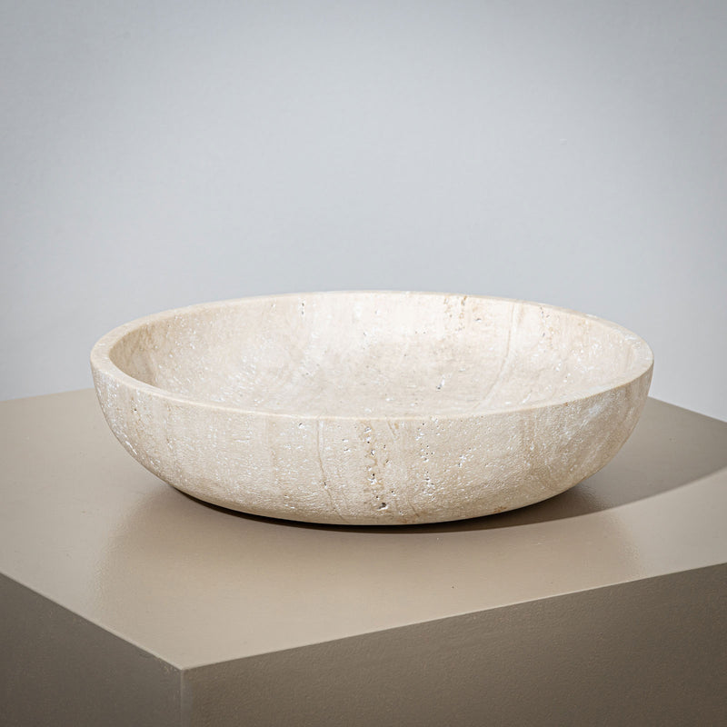 Decorative Travertine Bowl, 21st Century