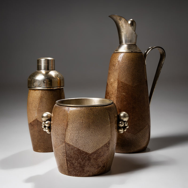 Three-piece Bar Set by Aldo Tura, Italy, 1970s