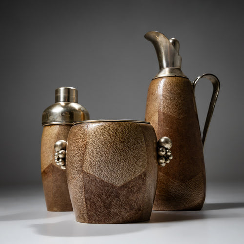 Three-piece Bar Set by Aldo Tura, Italy, 1970s