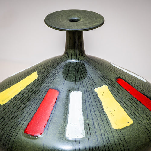 Green Ceramic Vase by San Polo, Venice, Italy, 1960s