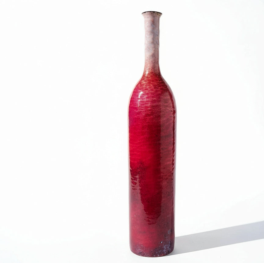 Paolo de Poli (1905-1996) Enameled Copper Bottiglia, Italy 1967