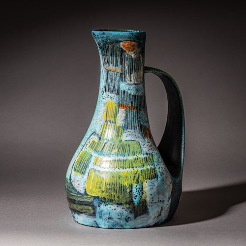 Color-Glazed Ceramic Jug by Bruno Baratti Pesaro, Italy, Mid-20th Century