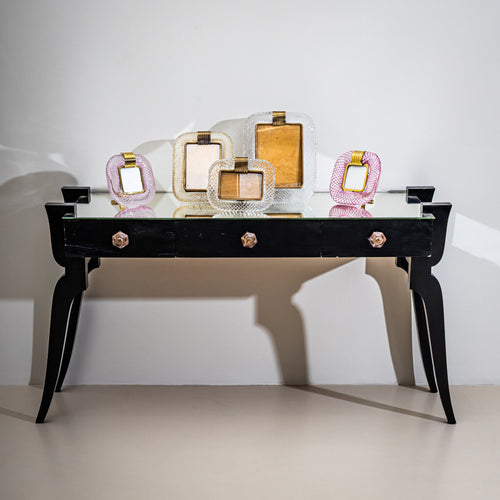 Set of Three Murano Glass Table Frames by Barovier & Toso, Italy, Mid-20th Century