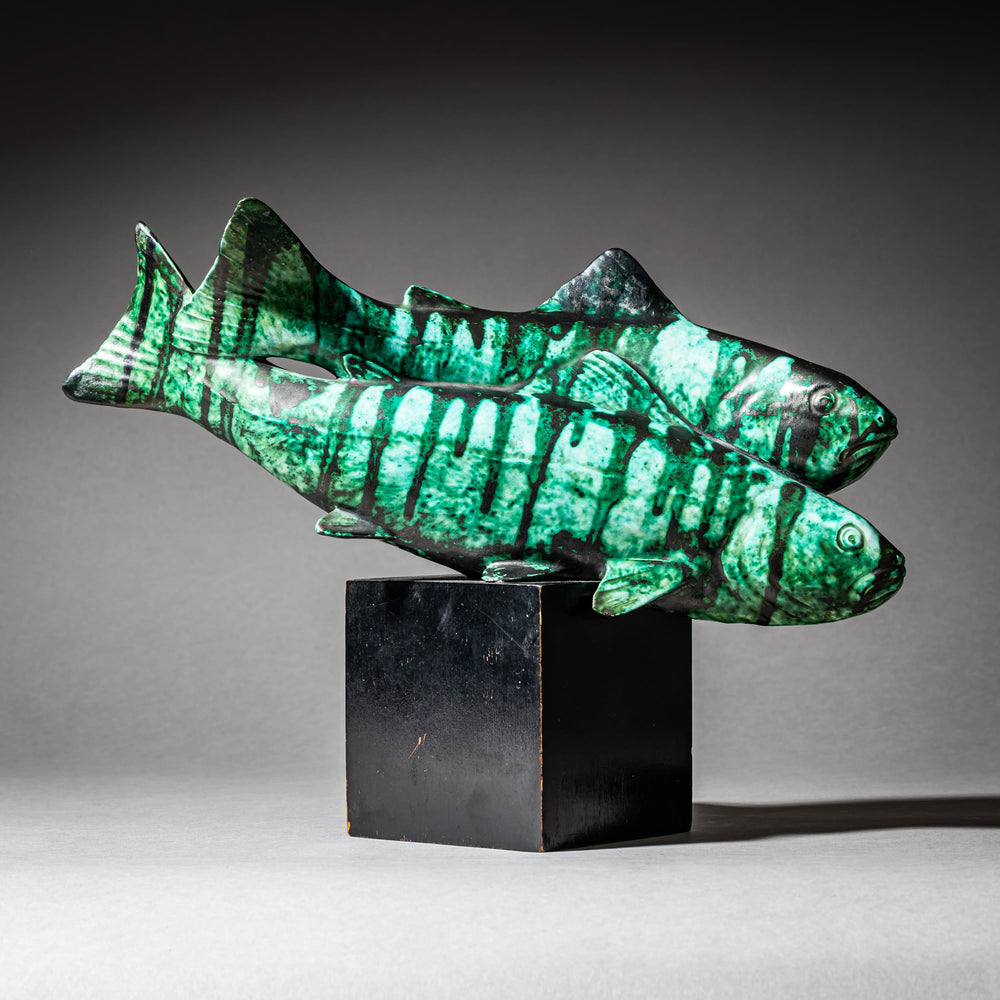 Ceramic Trout with Enameled Surface, Italy, Mid-20th Century