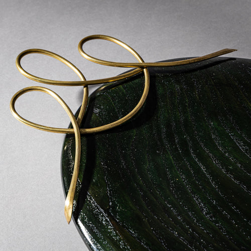 Centerpiece, Wood and Brass, Italy, Mid-20th Century