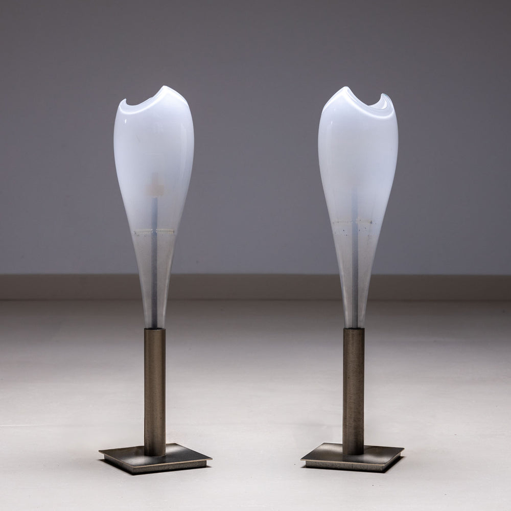 Small Murano glass table lamps by AV Mazzega, Italy 1960s
