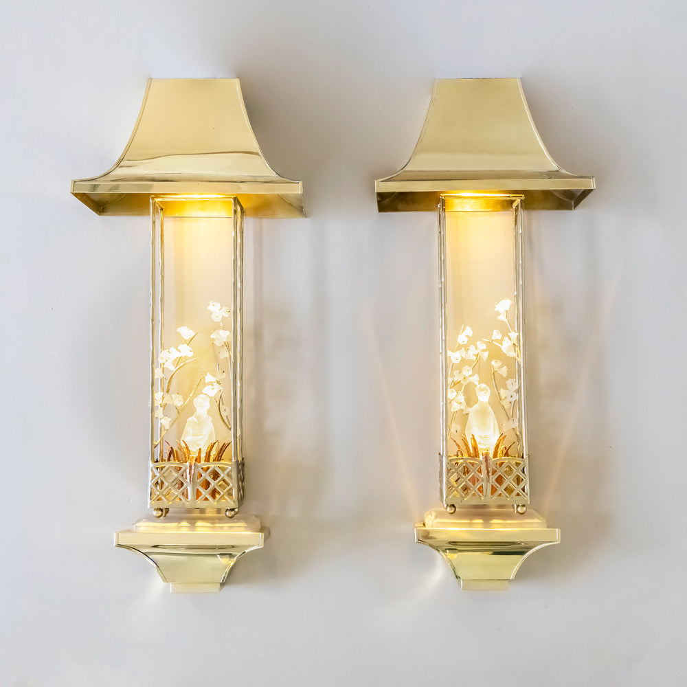 Pair of Sconces in the style of Maison Baguès, France, Mid-20th Century