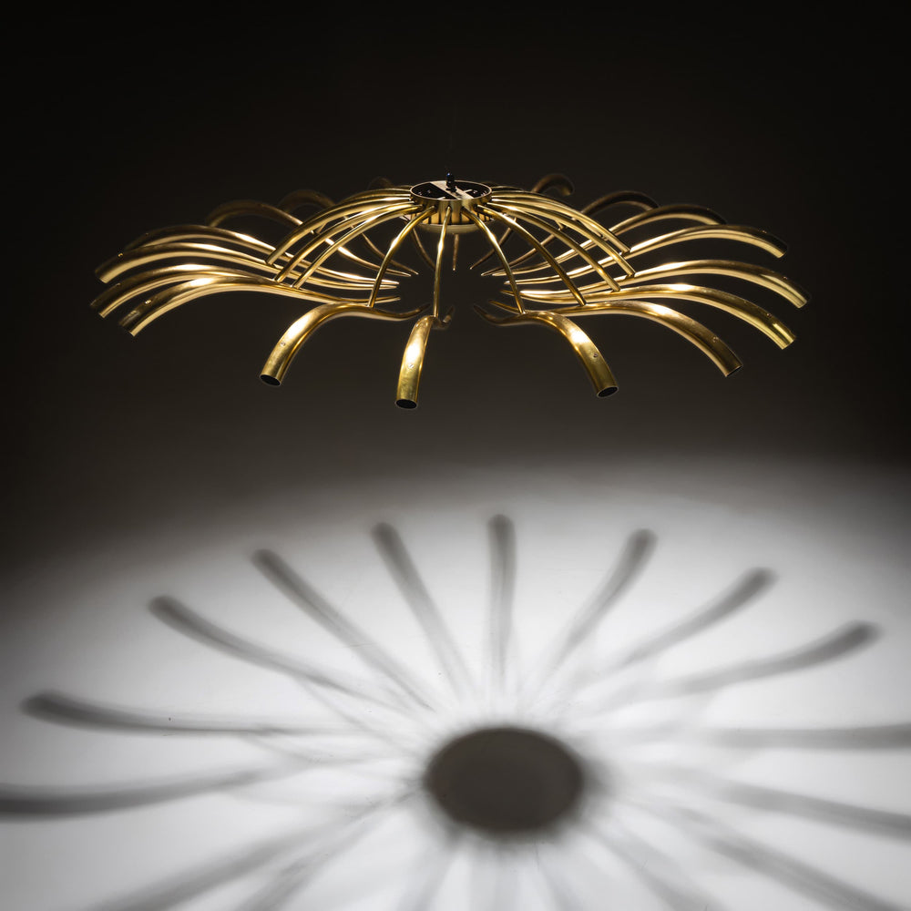 Ceiling Chandelier by Oscar Torlasco for Lumi, Italy, 1950s