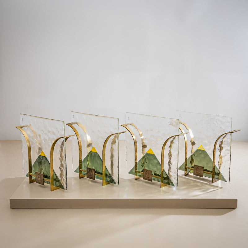 Set of Four Murano Wall Lights by Leucos, Italy, 1970s