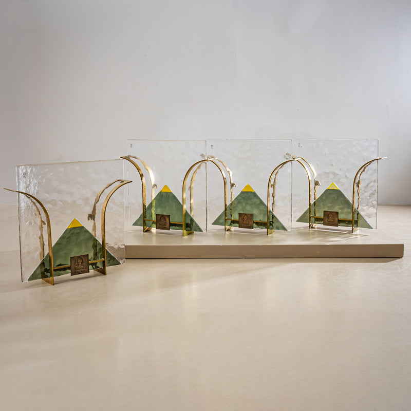 Set of Four Murano Wall Lights by Leucos, Italy, 1970s