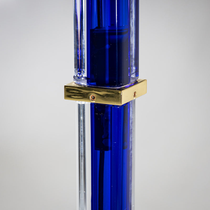 Blue Murano Glass Floor Lamp “Tolboi” by Venini, Italy, 1980s