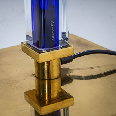 Blue Murano Glass Floor Lamp “Tolboi” by Venini, Italy, 1980s