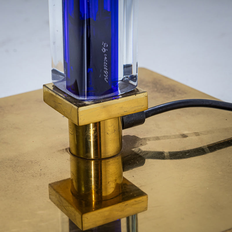 Blue Murano Glass Floor Lamp “Tolboi” by Venini, Italy, 1980s