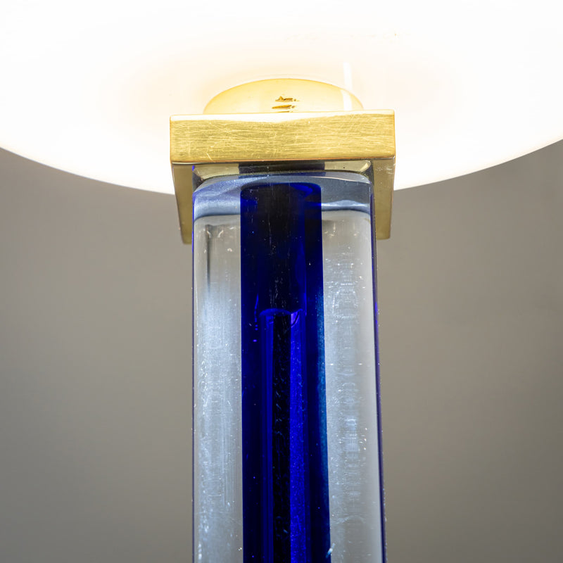 Blue Murano Glass Floor Lamp “Tolboi” by Venini, Italy, 1980s