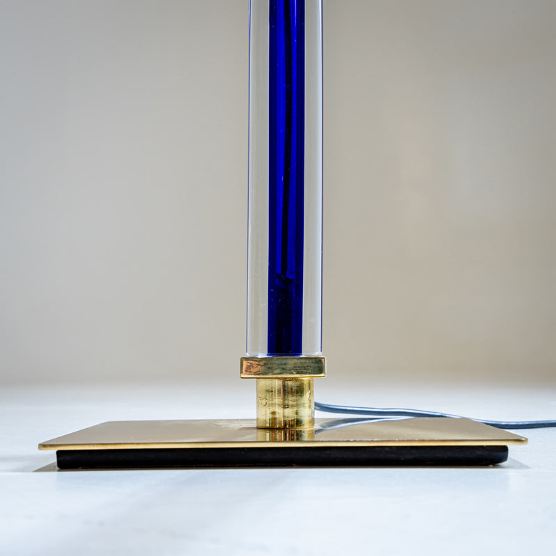 Blue Murano Glass Floor Lamp “Tolboi” by Venini, Italy, 1980s