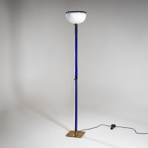 Blue Murano Glass Floor Lamp “Tolboi” by Venini, Italy, 1980s
