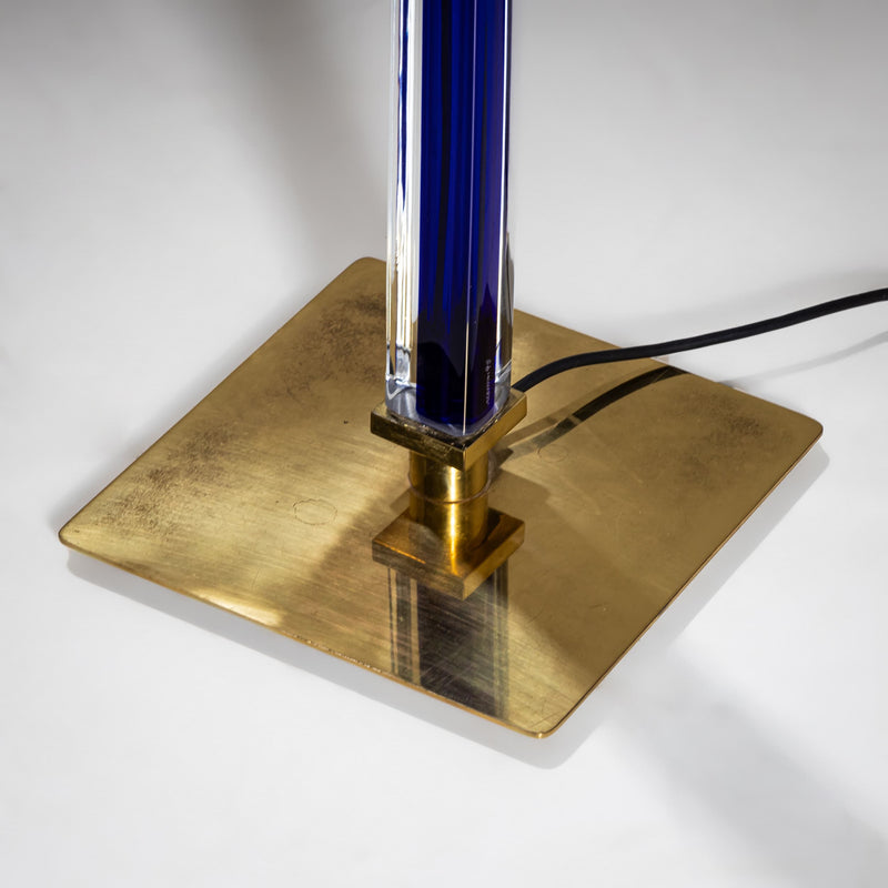Blue Murano Glass Floor Lamp “Tolboi” by Venini, Italy, 1980s