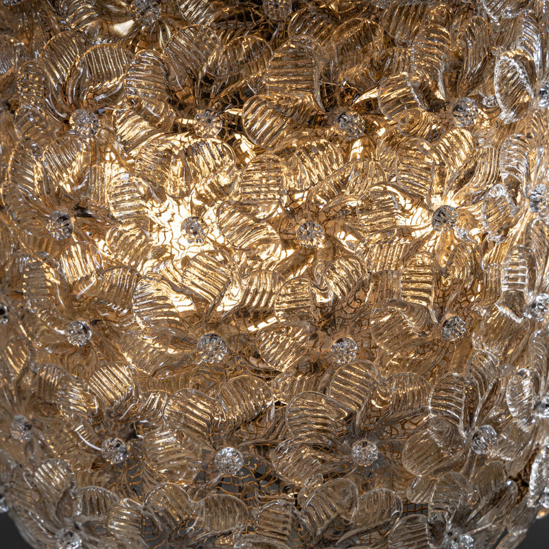 Murano Floor Lamp ‘Millefiori’ with Glass Flowers, attributed to Barovier & Toso, Italy, Mid-20th Century