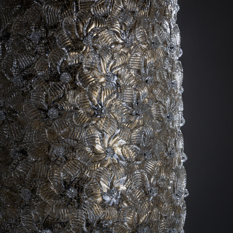 Murano Floor Lamp ‘Millefiori’ with Glass Flowers, attributed to Barovier & Toso, Italy, Mid-20th Century