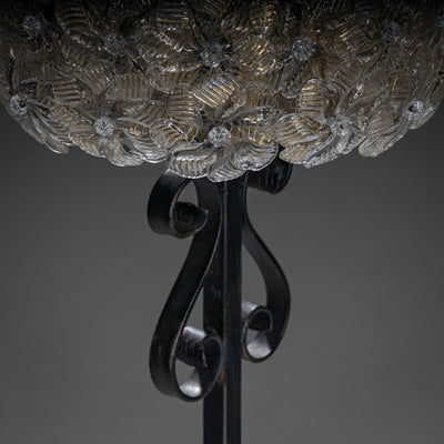 Murano Floor Lamp ‘Millefiori’ with Glass Flowers, attributed to Barovier & Toso, Italy, Mid-20th Century