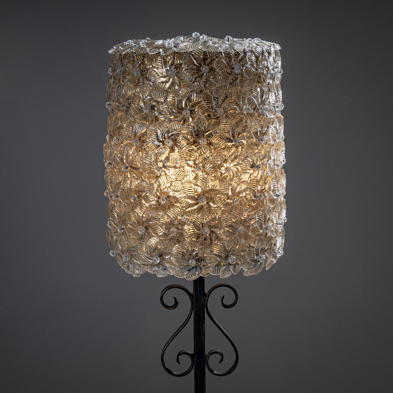 Murano Floor Lamp ‘Millefiori’ with Glass Flowers, attributed to Barovier & Toso, Italy, Mid-20th Century
