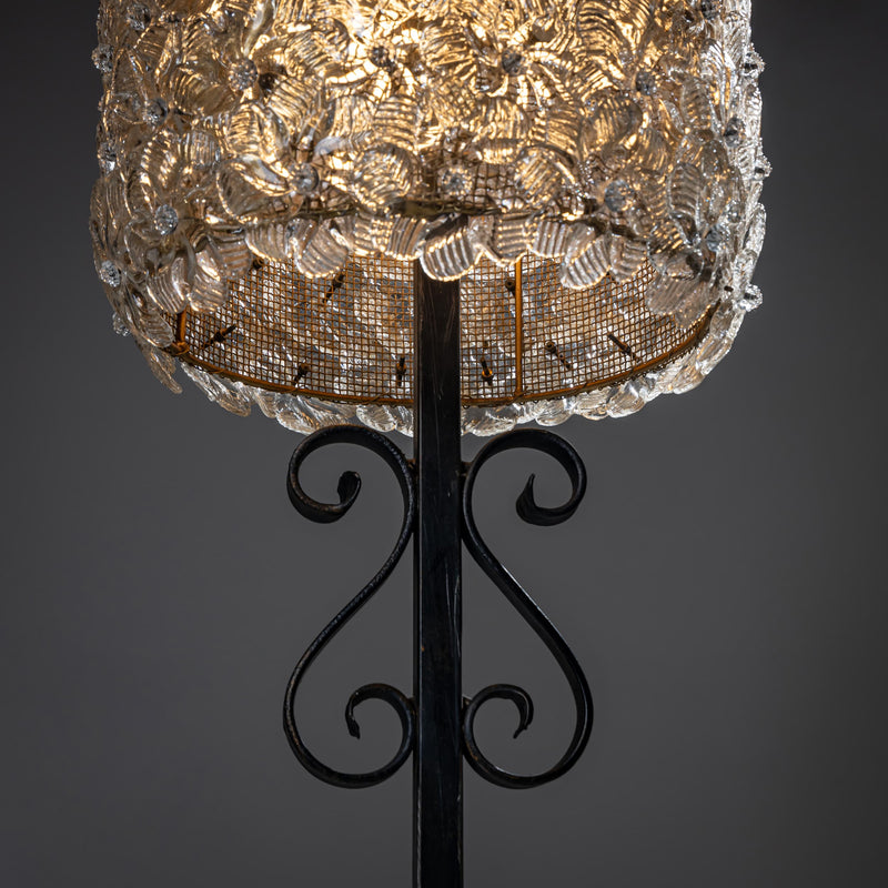 Murano Floor Lamp ‘Millefiori’ with Glass Flowers, attributed to Barovier & Toso, Italy, Mid-20th Century