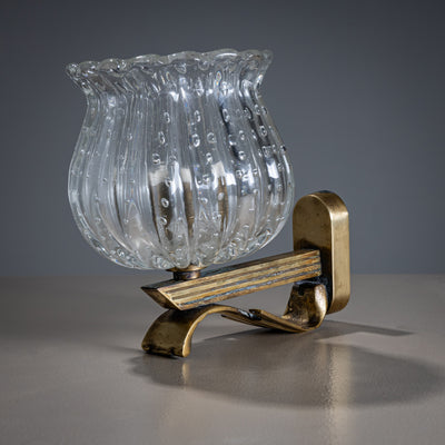 Pair of Wall Sconces, attributed to Barovier & Toso, Italy, Mid-20th Century