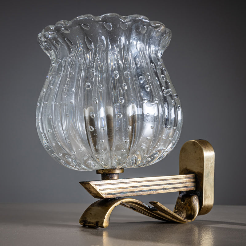 Pair of Wall Sconces, attributed to Barovier & Toso, Italy, Mid-20th Century