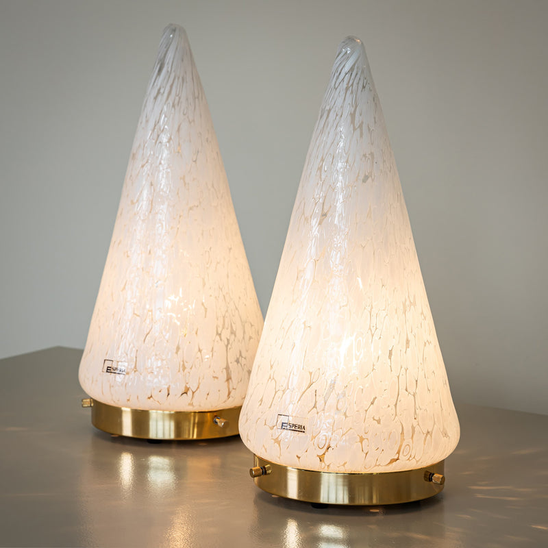 Pair of conical Table Lamps by Esperia, Italy, 1970s