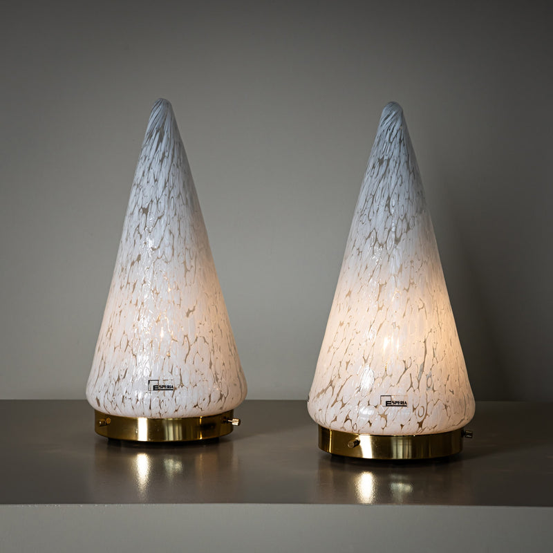 Pair of conical Table Lamps by Esperia, Italy, 1970s