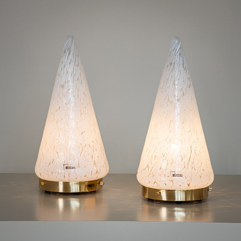 Pair of conical Table Lamps by Esperia, Italy, 1970s