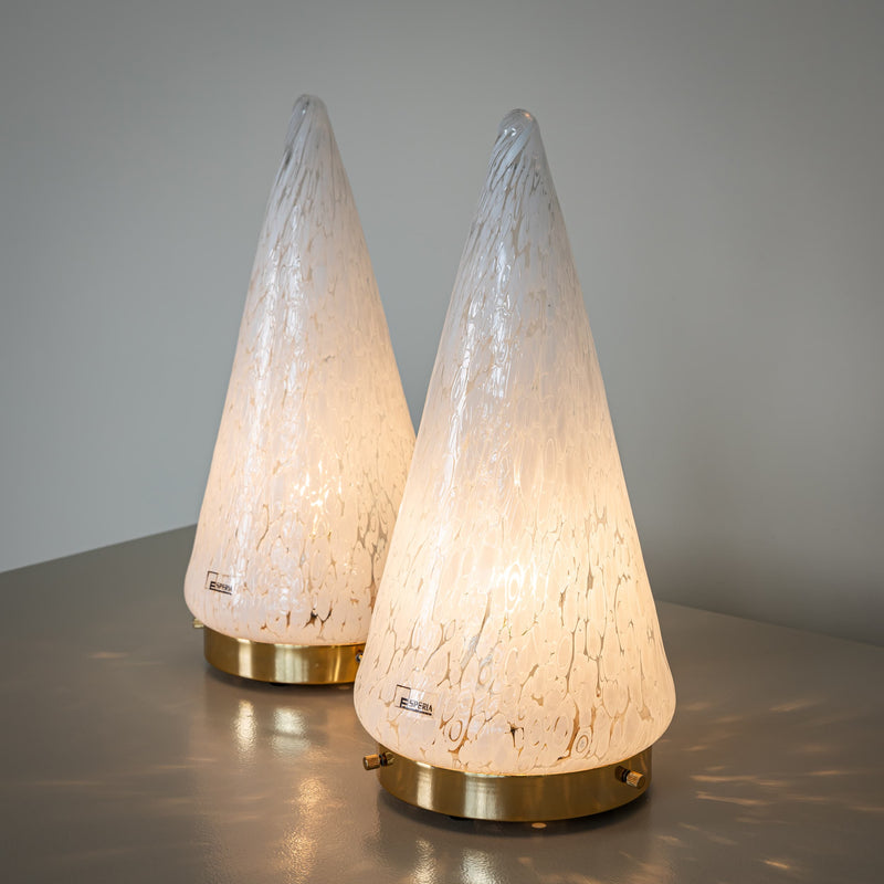 Pair of conical Table Lamps by Esperia, Italy, 1970s