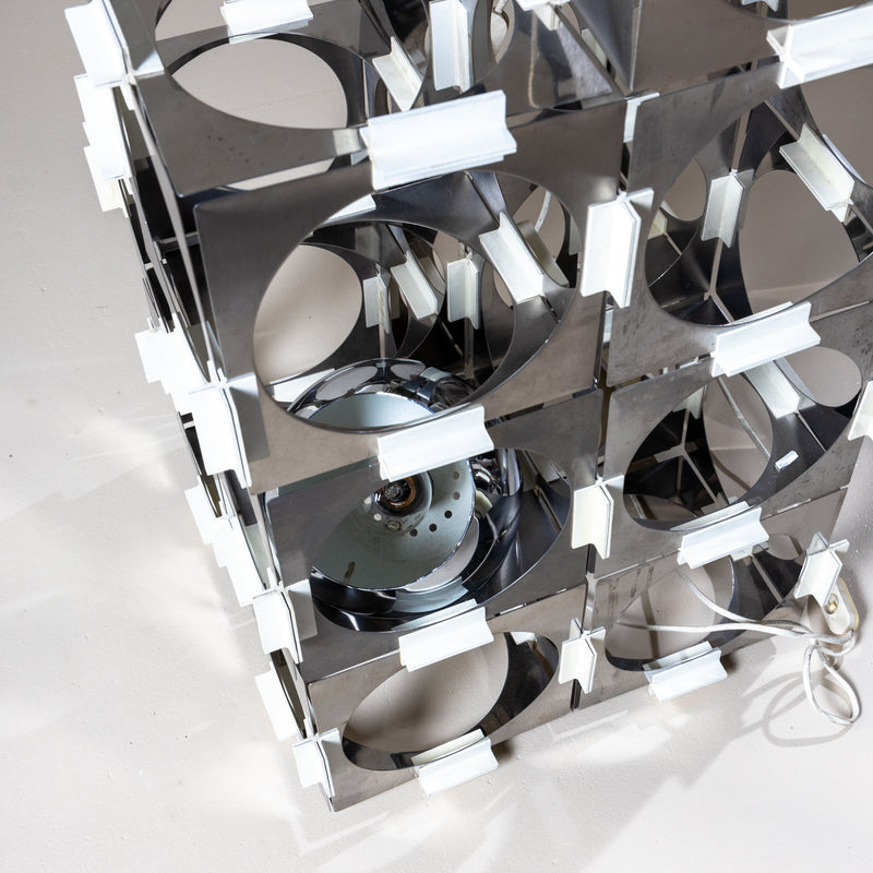 Stainless Steel Floor Lamp "Skyscraper" by Reggiani, Italy, 1970s
