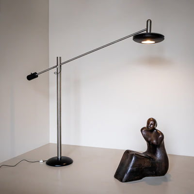 Large Floor Lamp with Long Arm, attributed to Selenova, Italy, Mid-20th Century