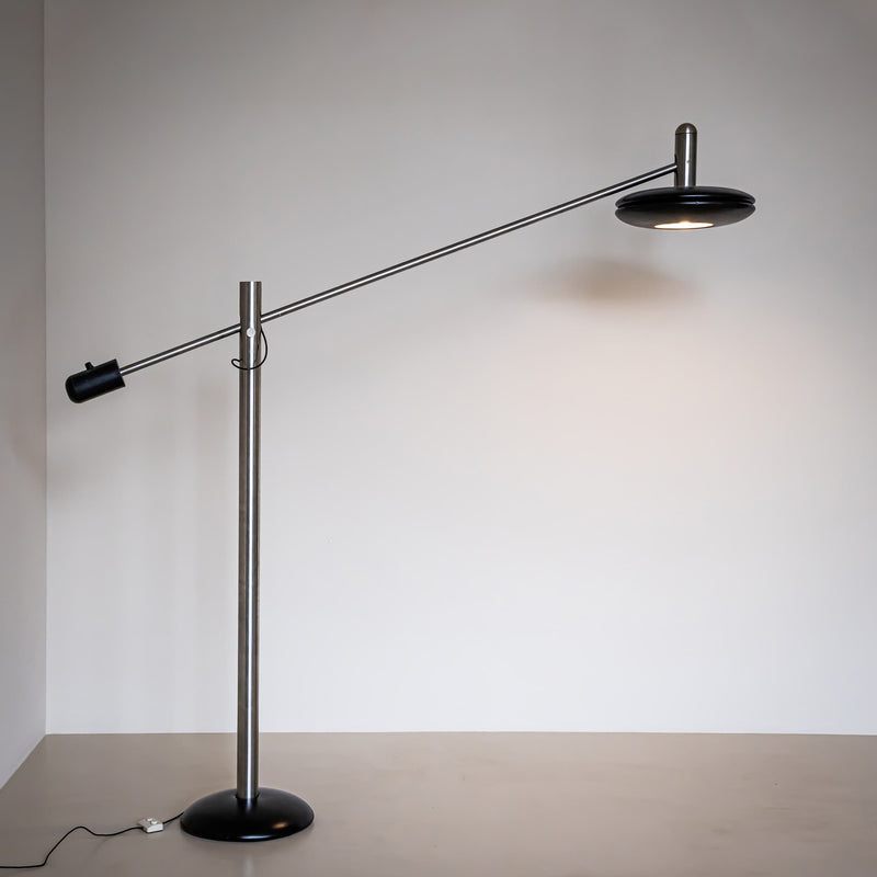 Large Floor Lamp with Long Arm, attributed to Selenova, Italy, Mid-20th Century