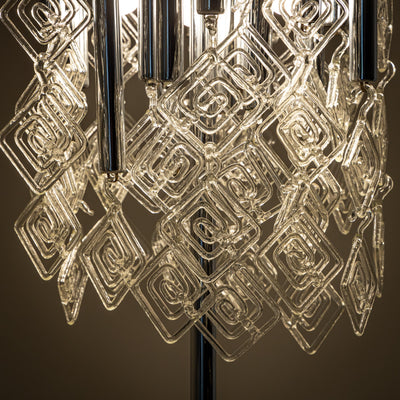 Modern Floor Lamp with Glass Drops, 20th Century