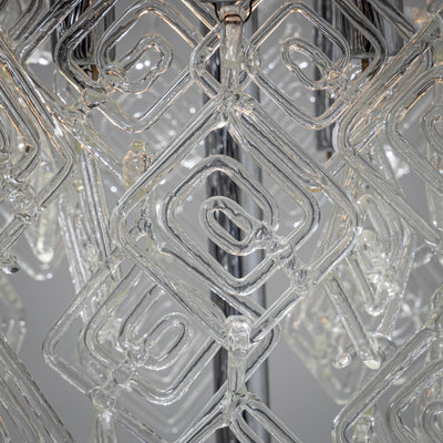 Modern Floor Lamp with Glass Drops, 20th Century