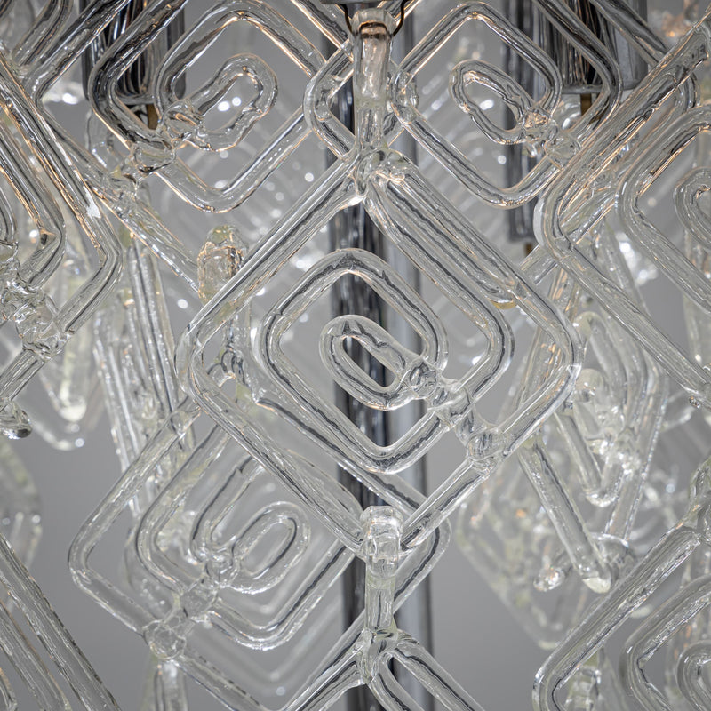 Modern Floor Lamp with Glass Drops, 20th Century