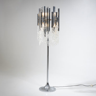 Modern Floor Lamp with Glass Drops, 20th Century