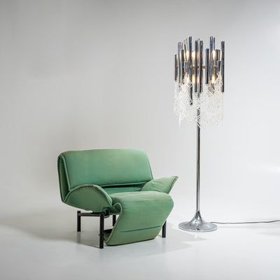 Modern Floor Lamp with Glass Drops, 20th Century