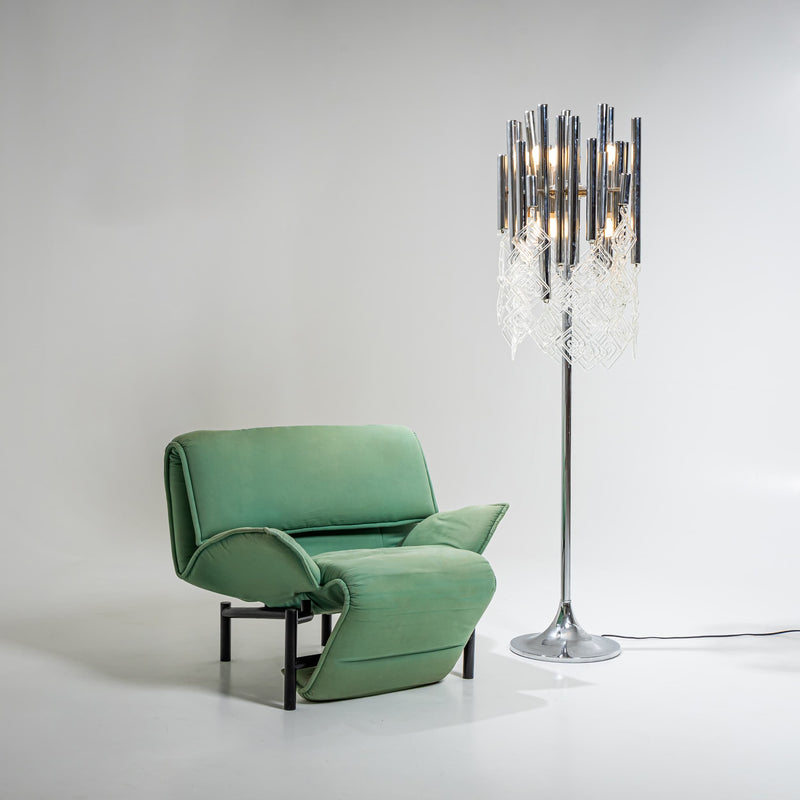 Modern Floor Lamp with Glass Drops, 20th Century