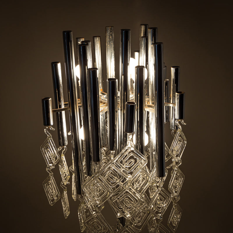 Modern Floor Lamp with Glass Drops, 20th Century